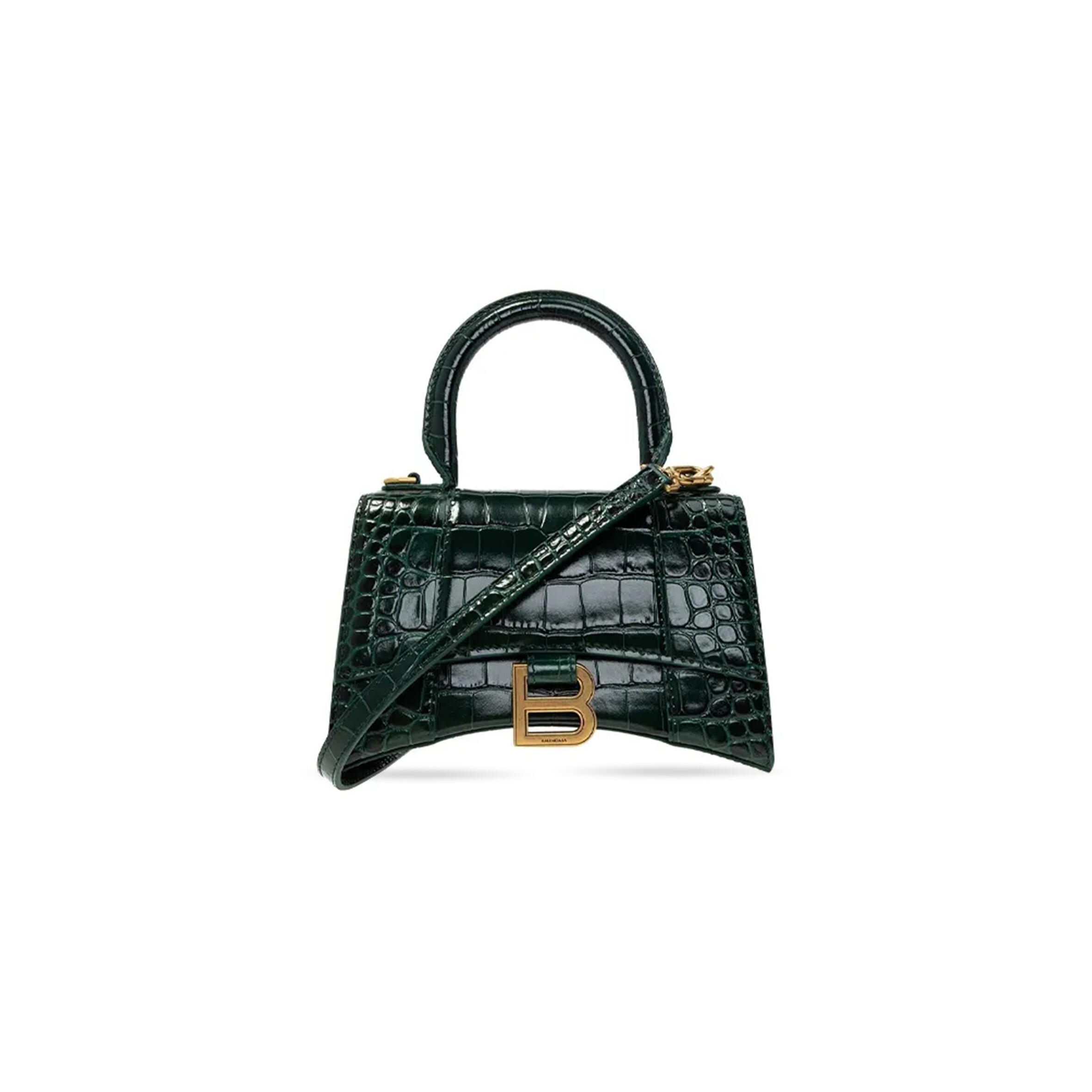 Ba1en*iaga women''s hourglass handbag xs in dark green 5928331lrvm3011 (18.8*13*7.9cm)